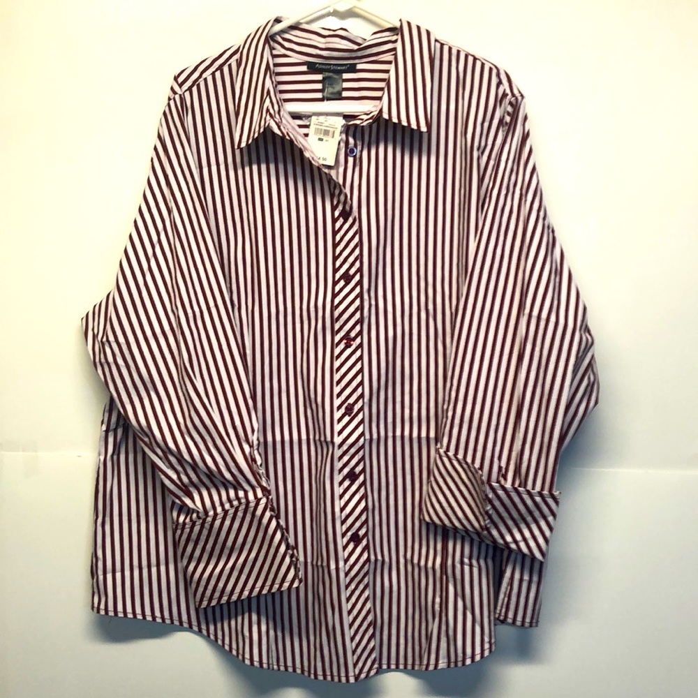 Ashley Stewart blouse size 24 striped bel women$44